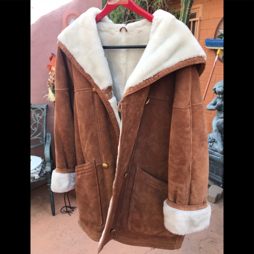Cognac Suede Winter Coat